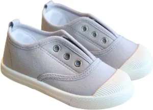 1 to 9 Years Boy Girl Slip On Canvas Sneaker, Kids Low Top Casual Fashion Shoes, Comfy Lace-Up Walking Shoes