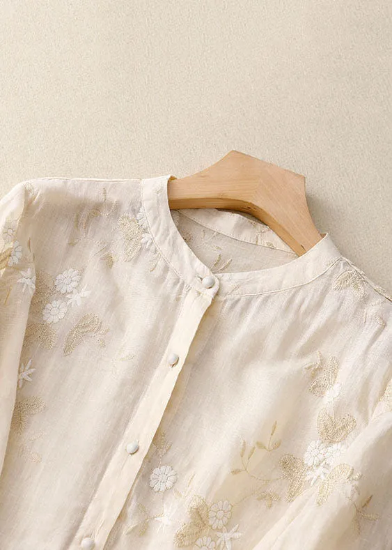 Amelia | Embroidered Linen Shirt