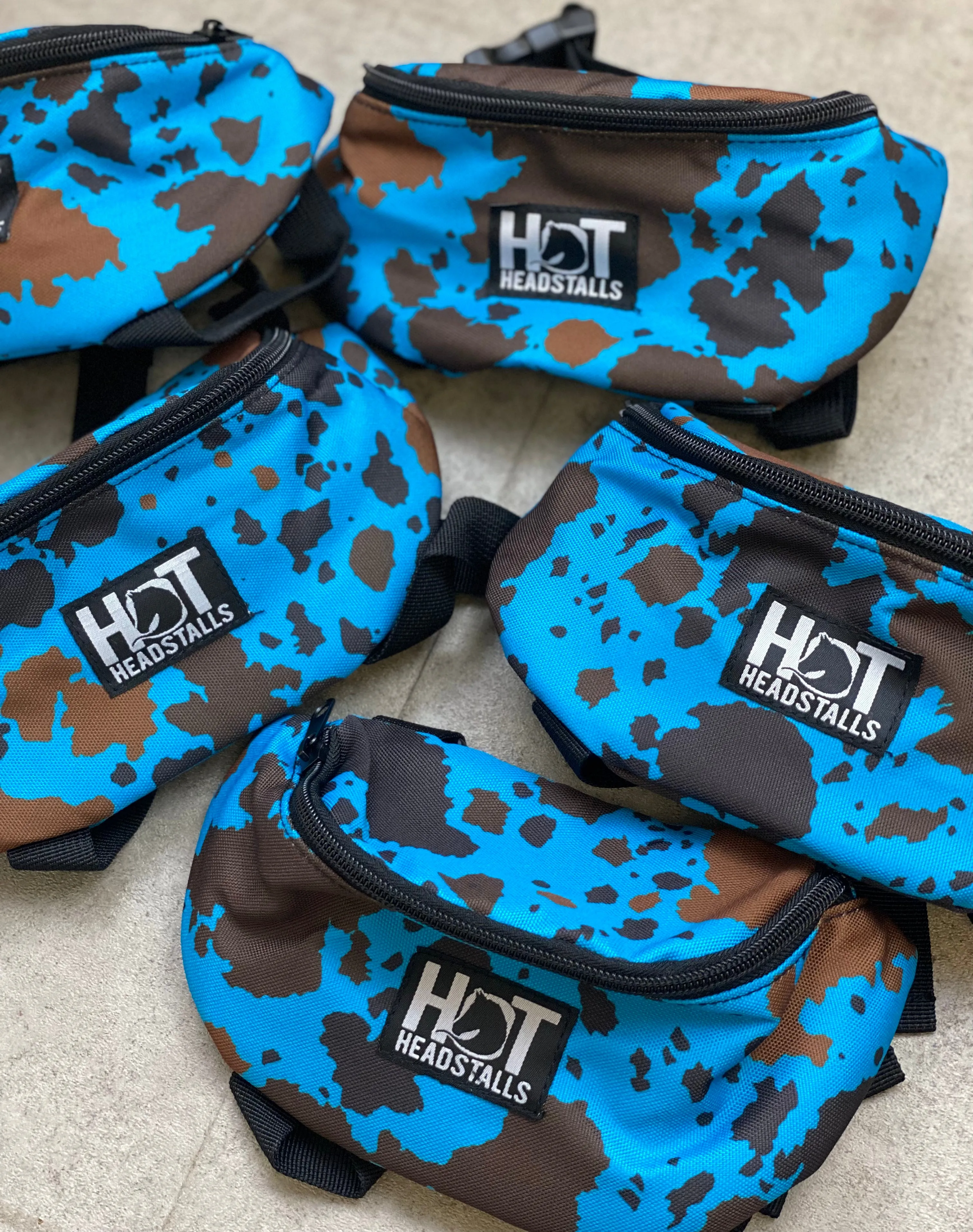 Blue Cowhide Saddle Pouch