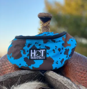 Blue Cowhide Saddle Pouch