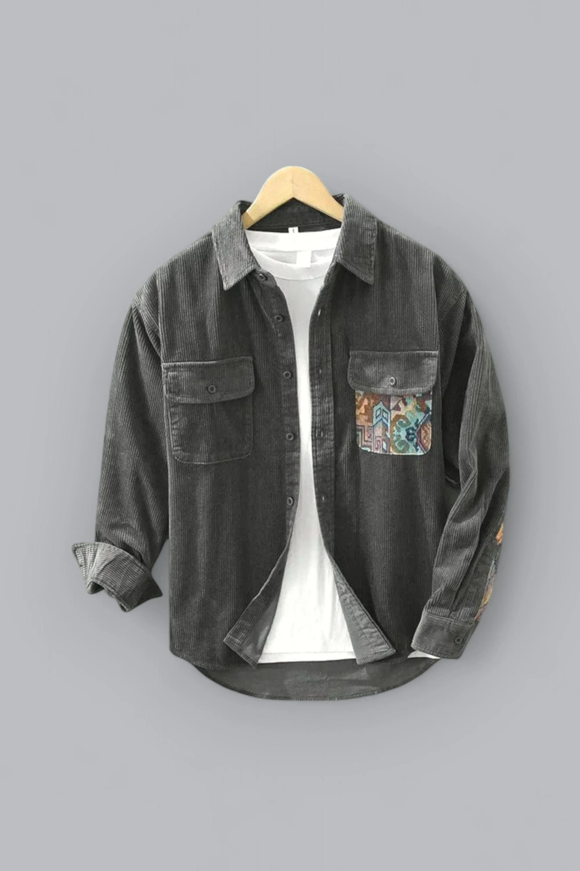 Charles  Corduroy Patchwork Shirt