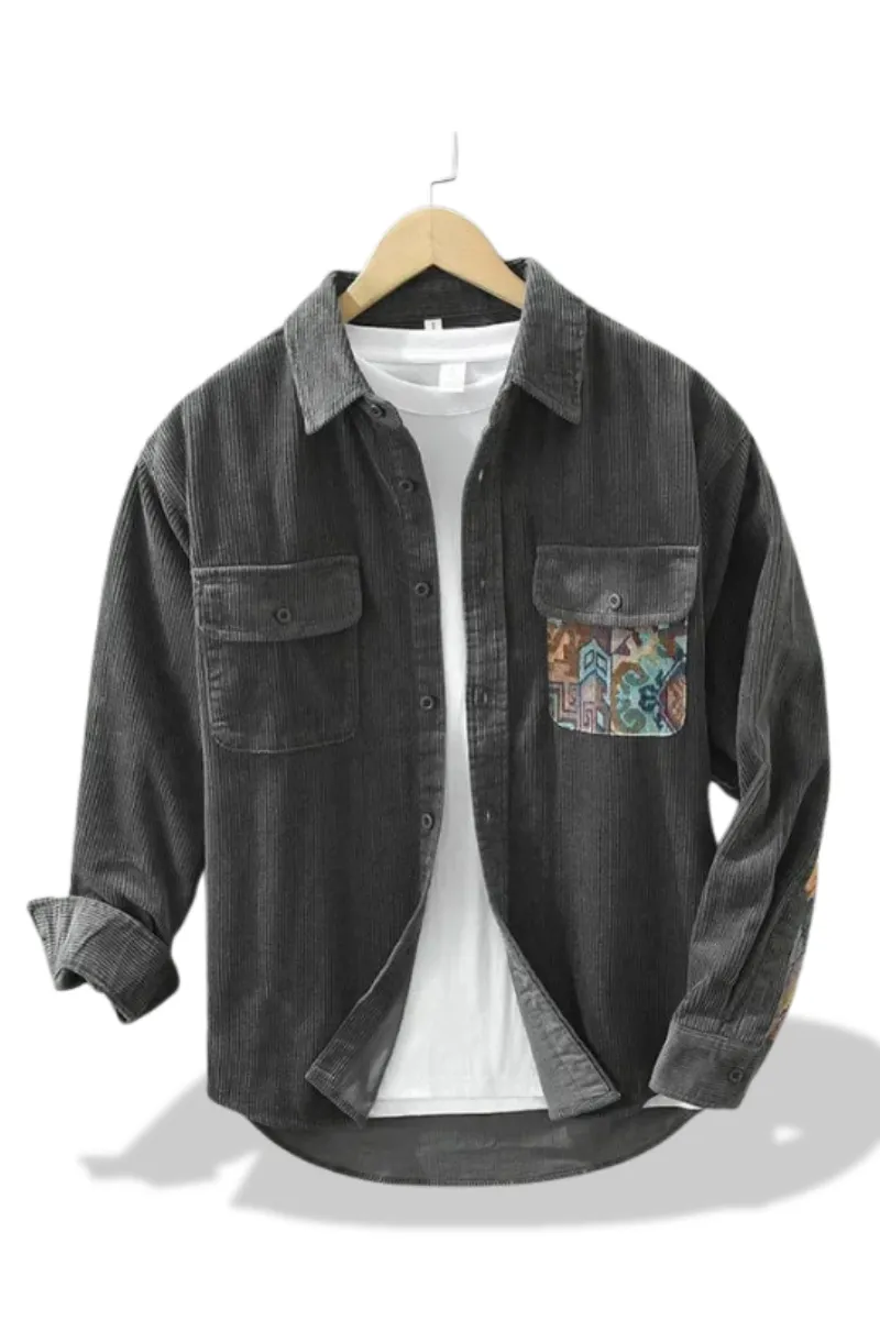 Charles  Corduroy Patchwork Shirt