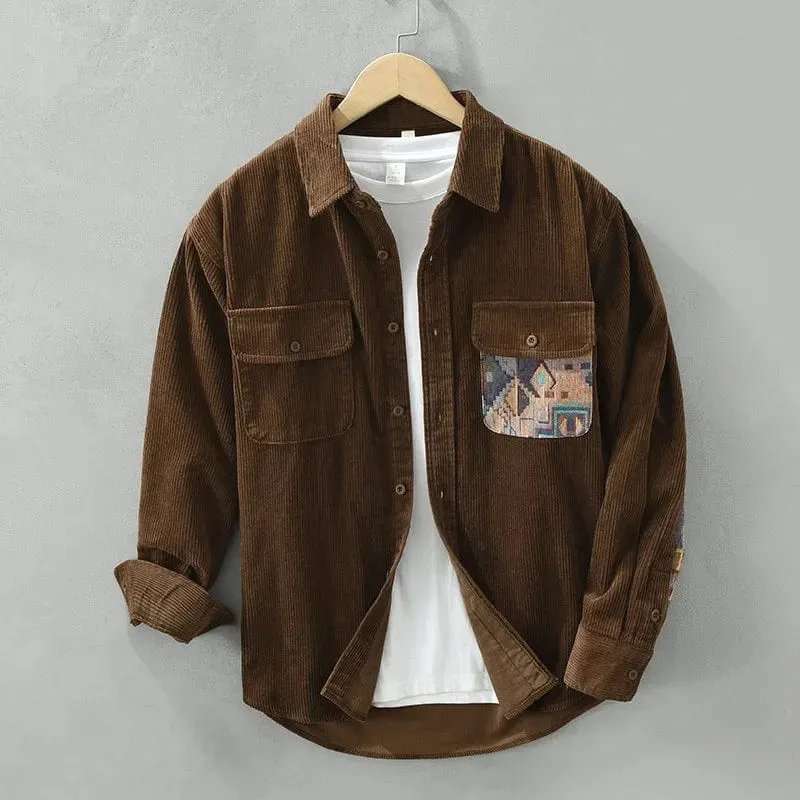Charles  Corduroy Patchwork Shirt