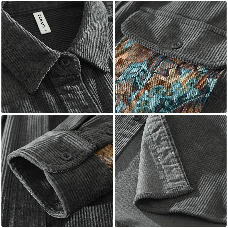Charles  Corduroy Patchwork Shirt