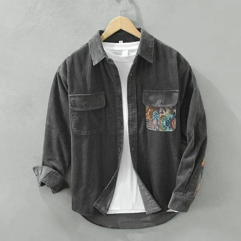 Charles  Corduroy Patchwork Shirt