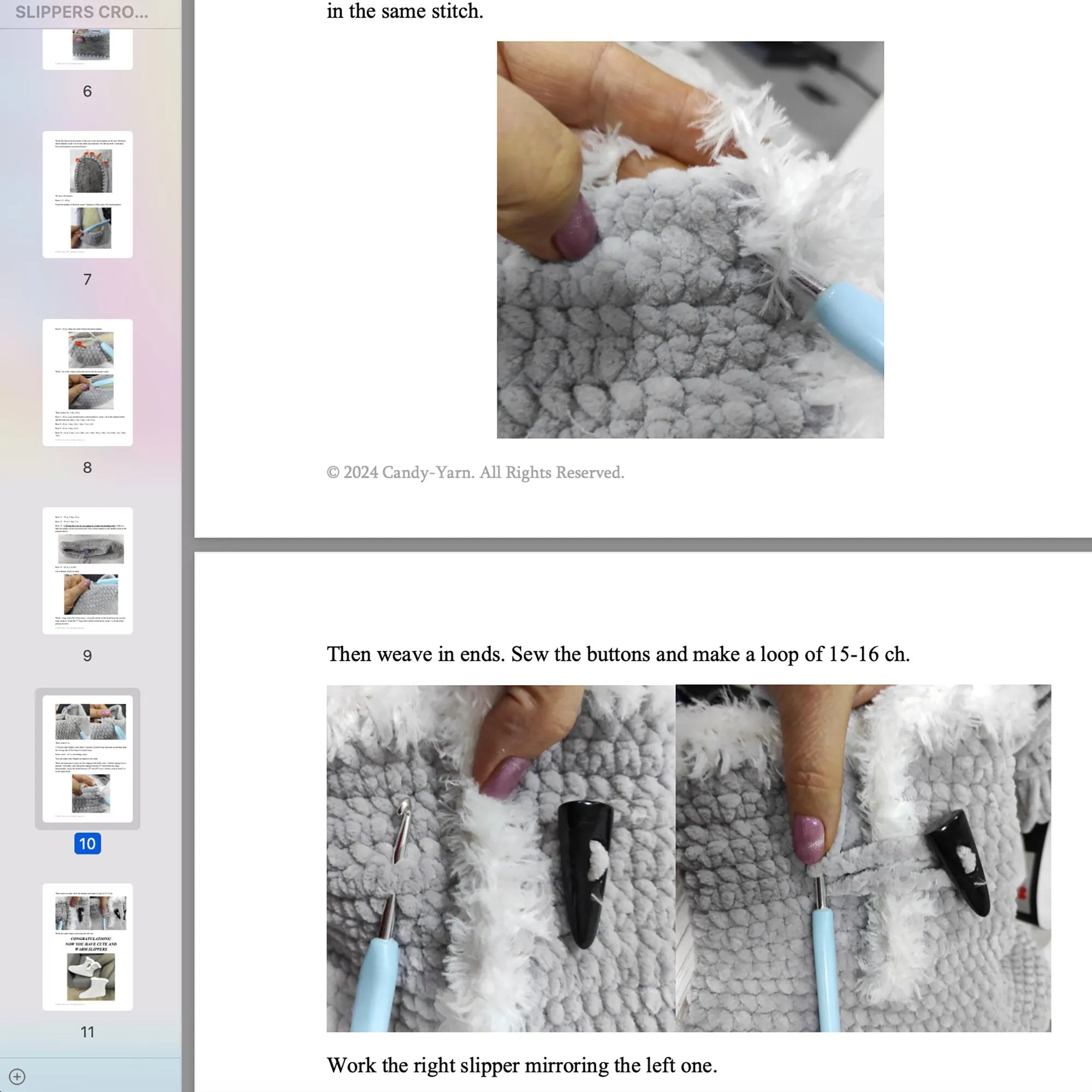 Crochet House Slipper pattern, US standard terms, Skill level beginner