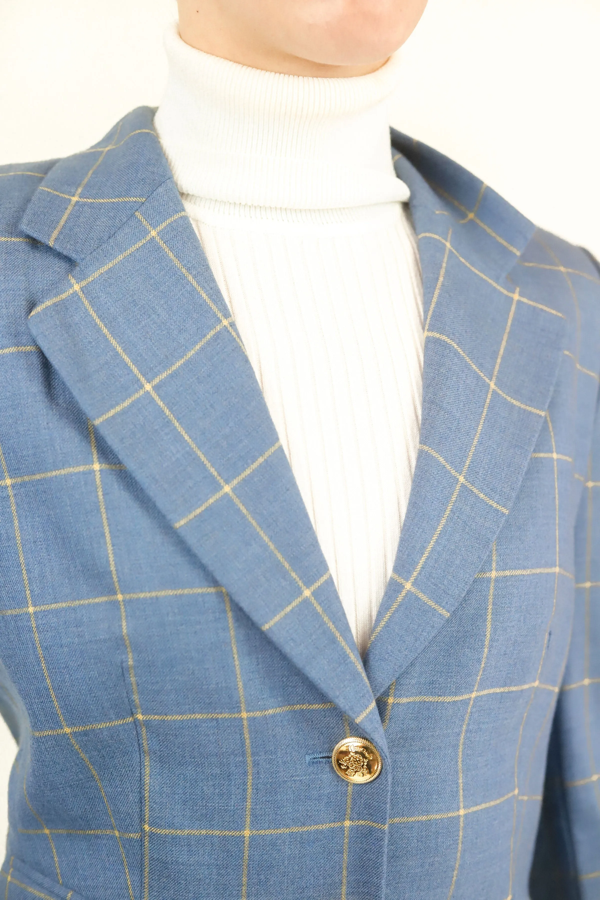 Escada Cashmere Window Pane Blazer
