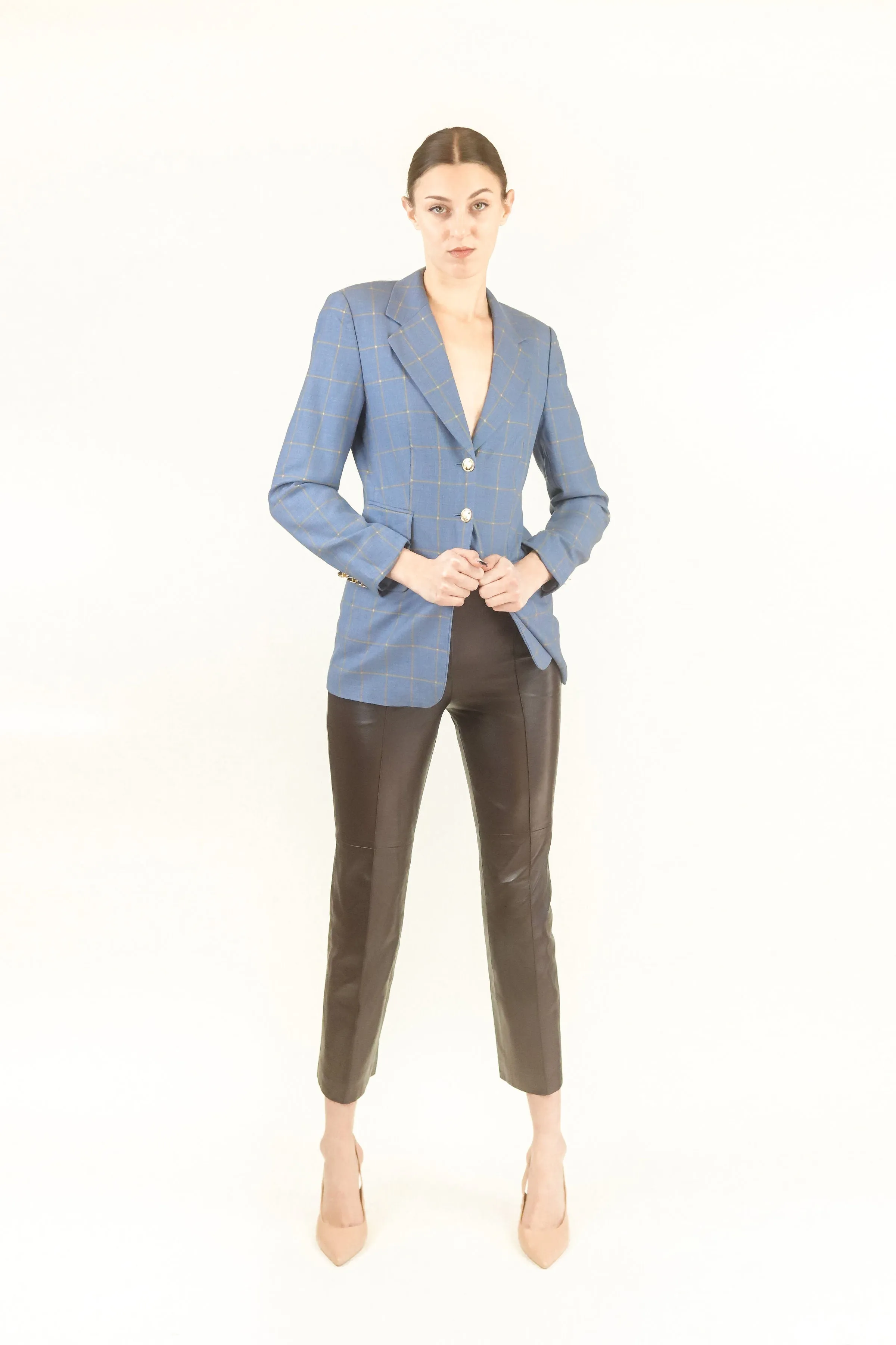 Escada Cashmere Window Pane Blazer