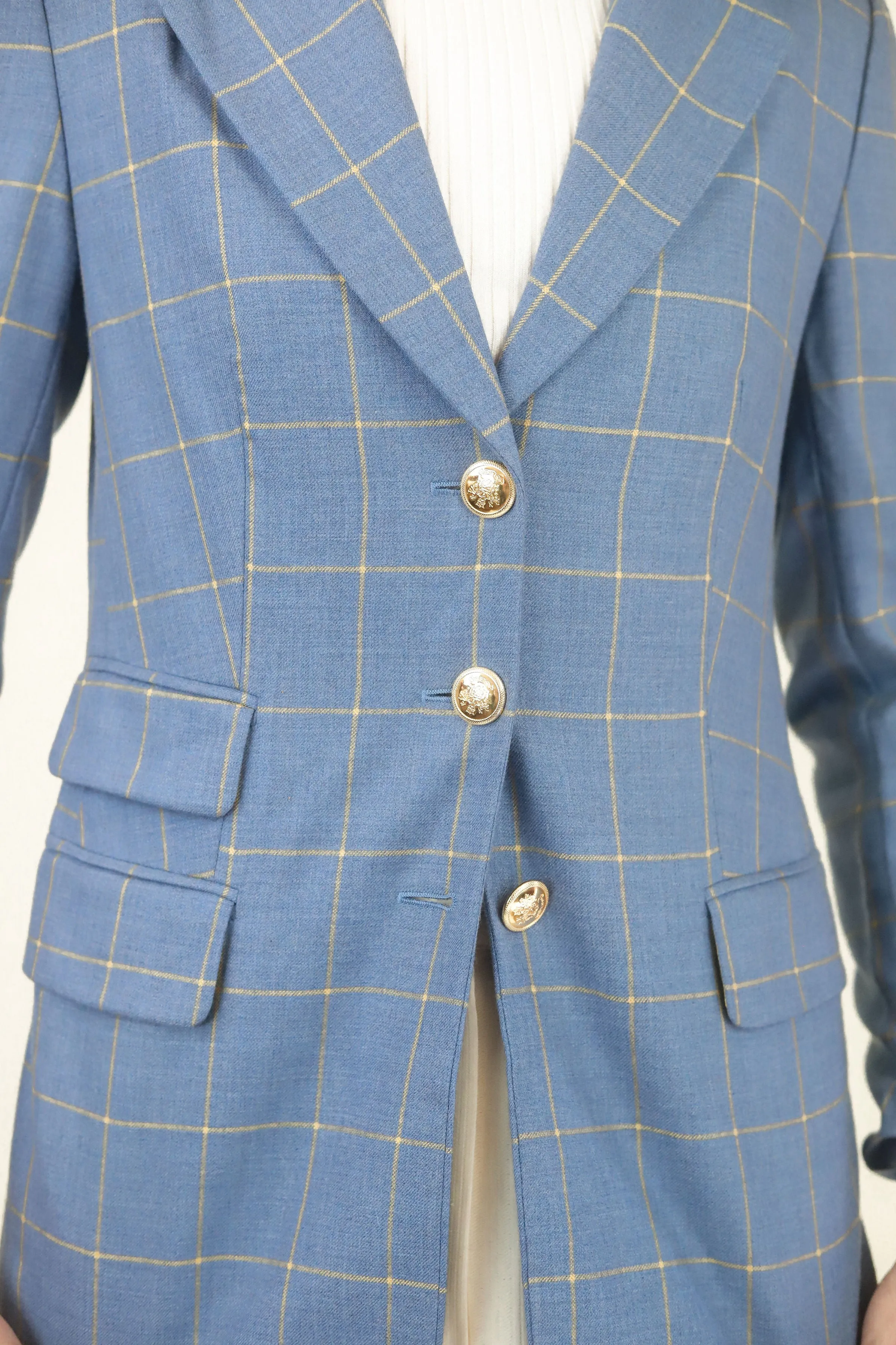 Escada Cashmere Window Pane Blazer