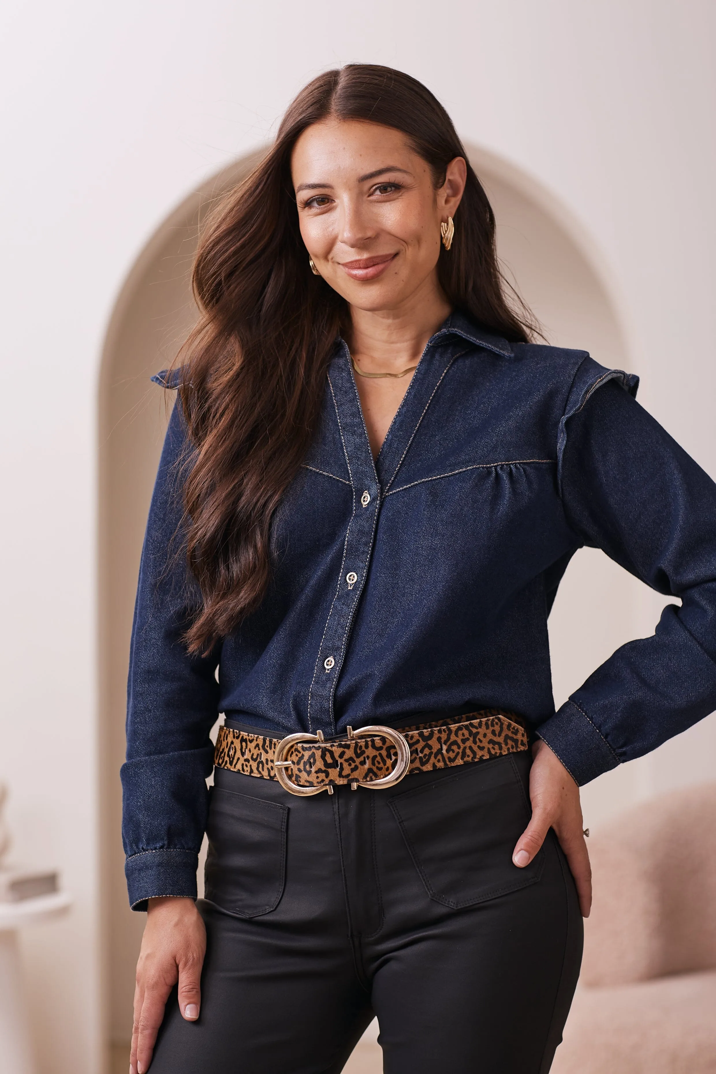 Ivy Double Buckle Belt Leopard Print