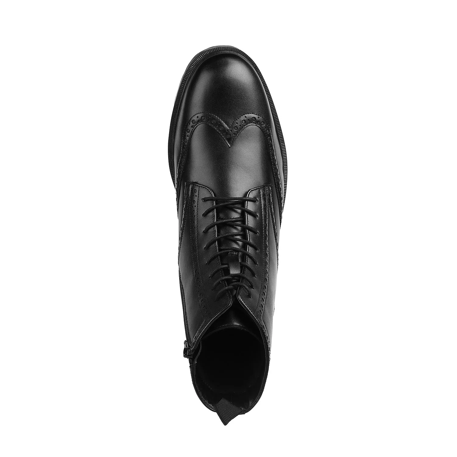 Jacamo - Bedale <br> Big Size Extra Wide Genuine Leather Black Brogues Boots
