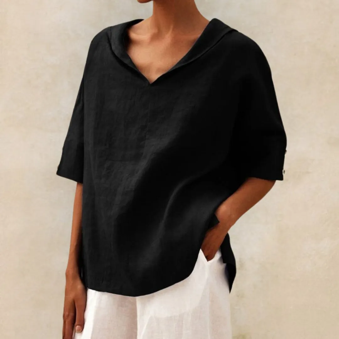 Lena | Women's V-Neck Casual Linen Shirt
