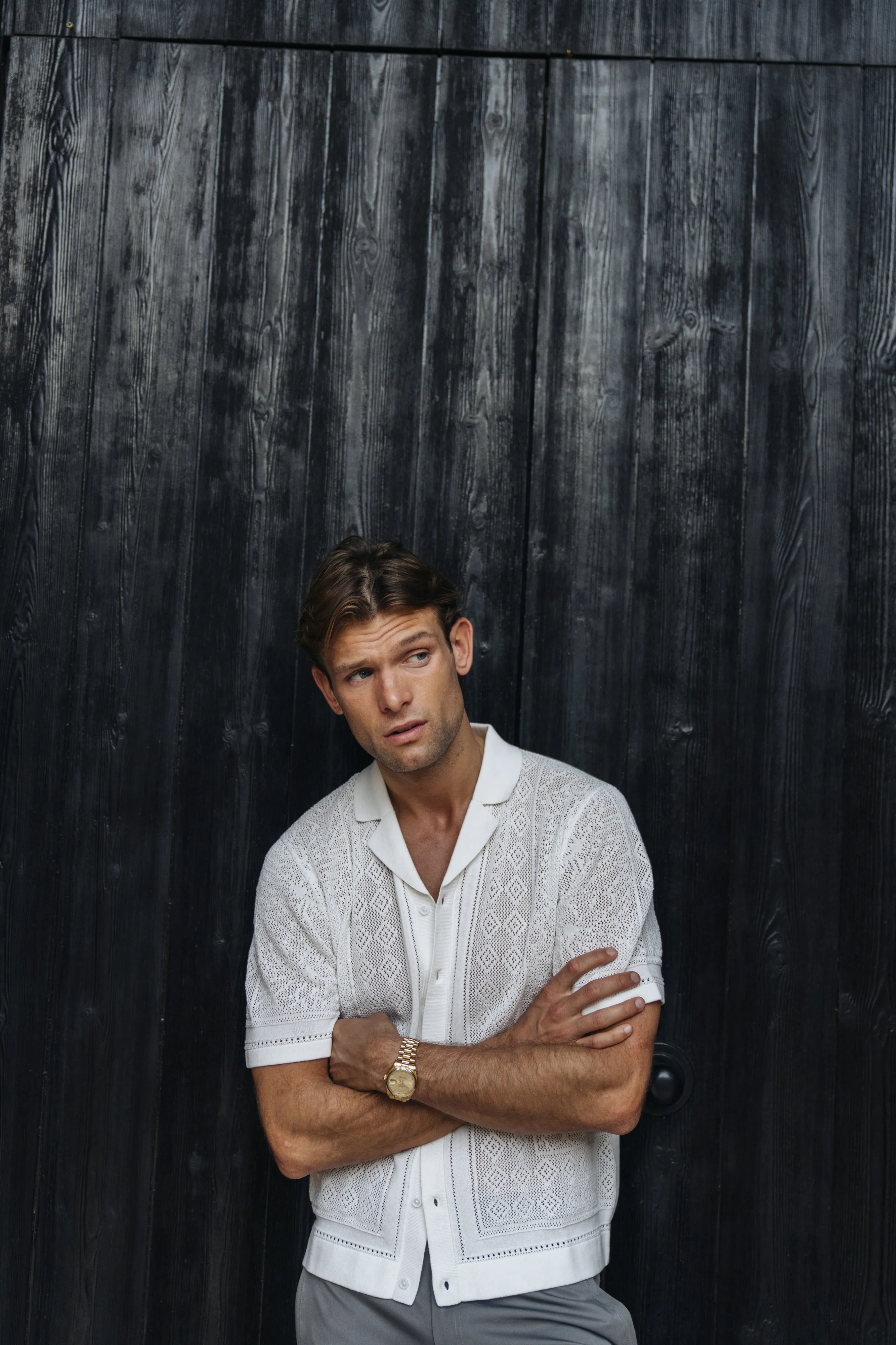 Luxe Crochet Meridian Short Sleeve Shirt