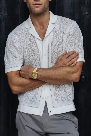 Luxe Crochet Meridian Short Sleeve Shirt