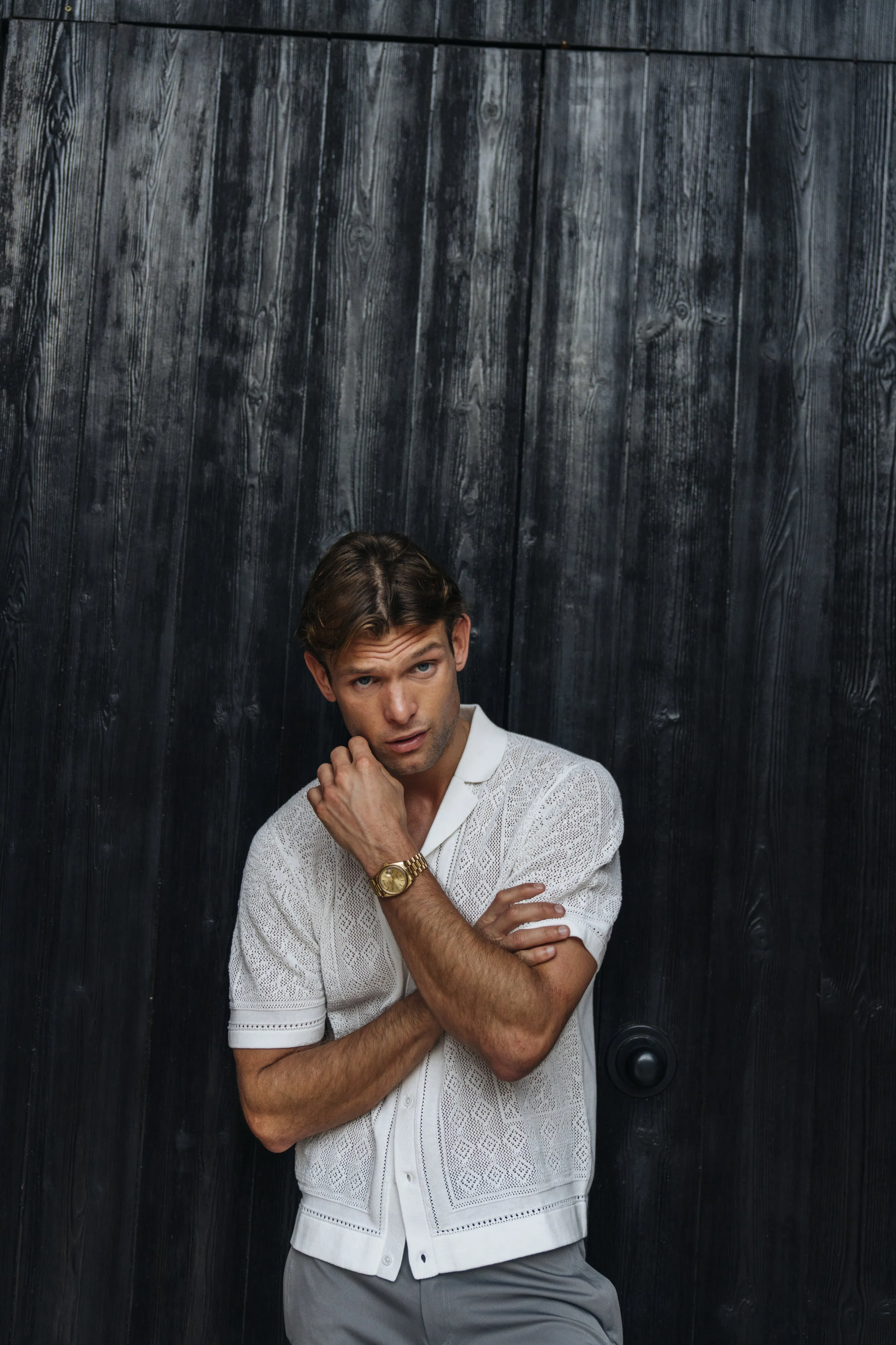 Luxe Crochet Meridian Short Sleeve Shirt