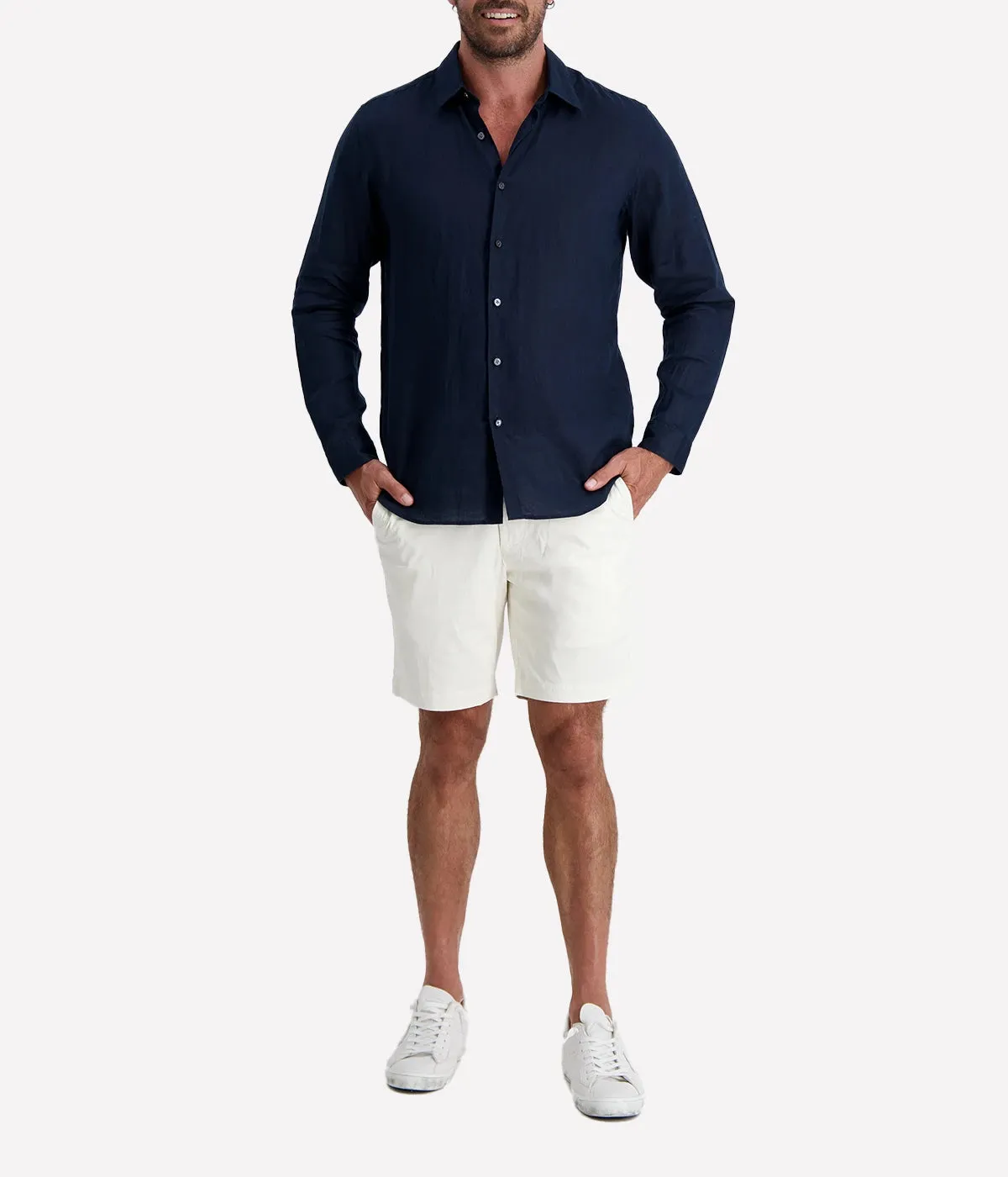 Mens Linen Shirt in Baltic
