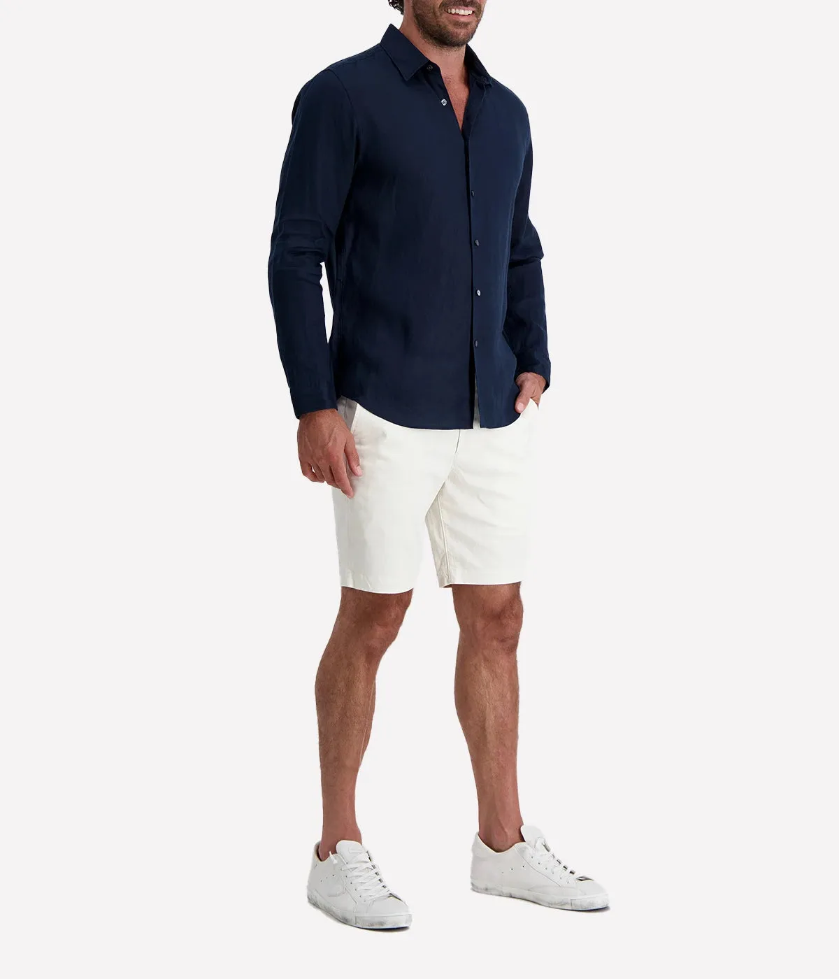 Mens Linen Shirt in Baltic
