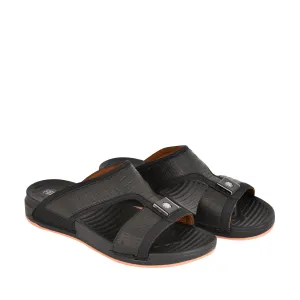 Mens Textured Arabic Sandal Black