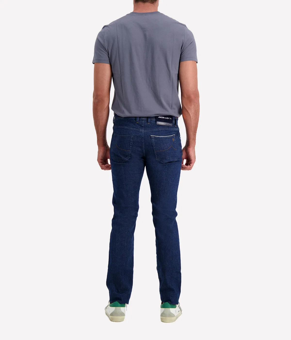 Nick 5 Pocket Slim Fit Jean in Dark Blue on Blue