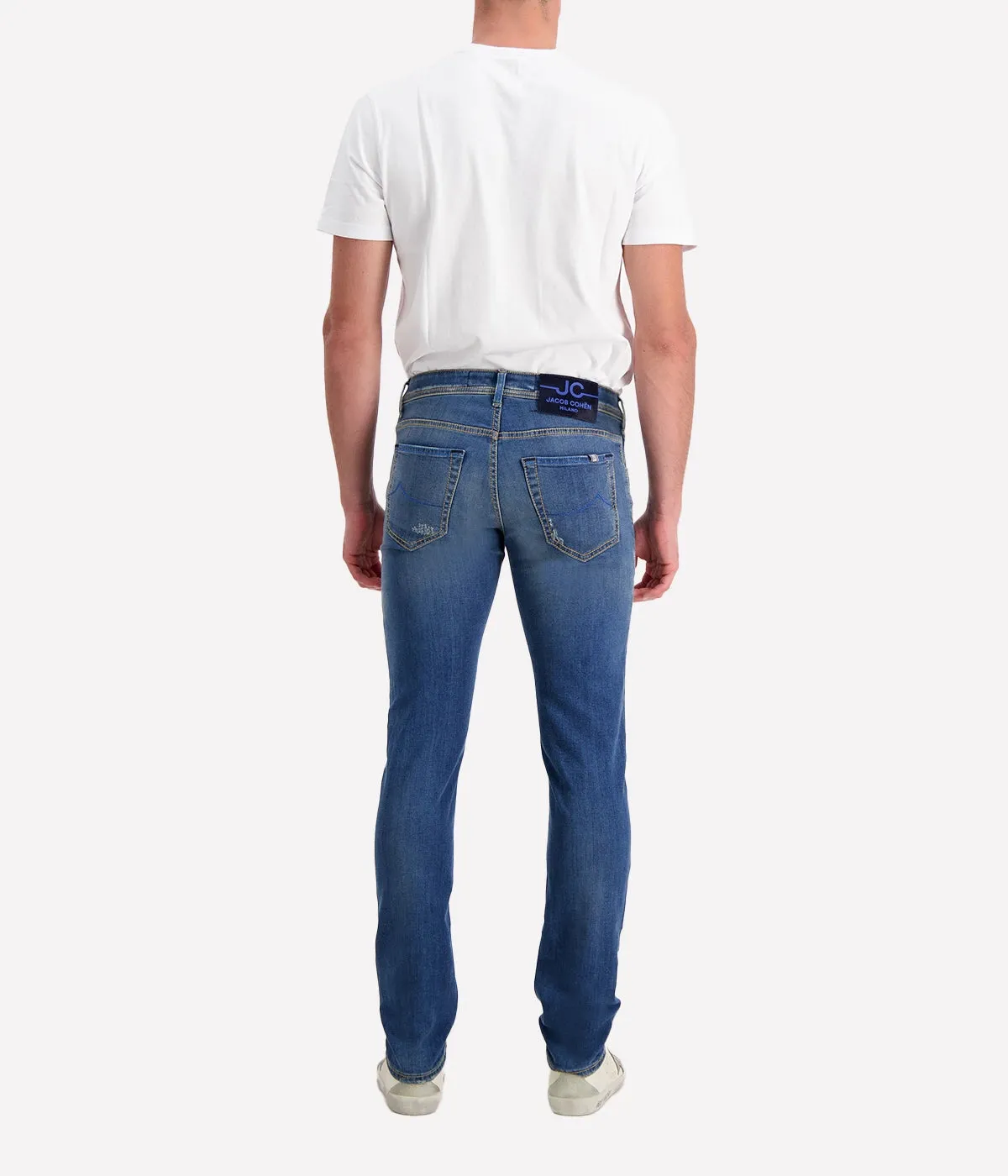 Nick 5 Pocket Slim Fit Jean in Dark Blue Textured Black