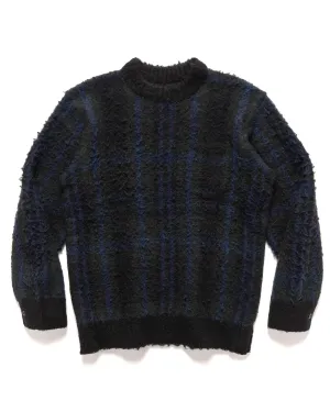 Plaid Knit Sweater Black
