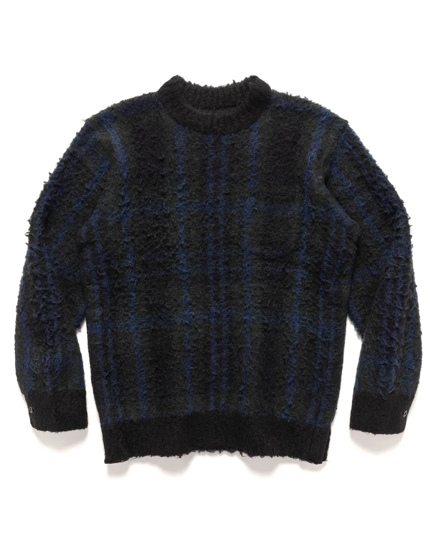 Plaid Knit Sweater Black
