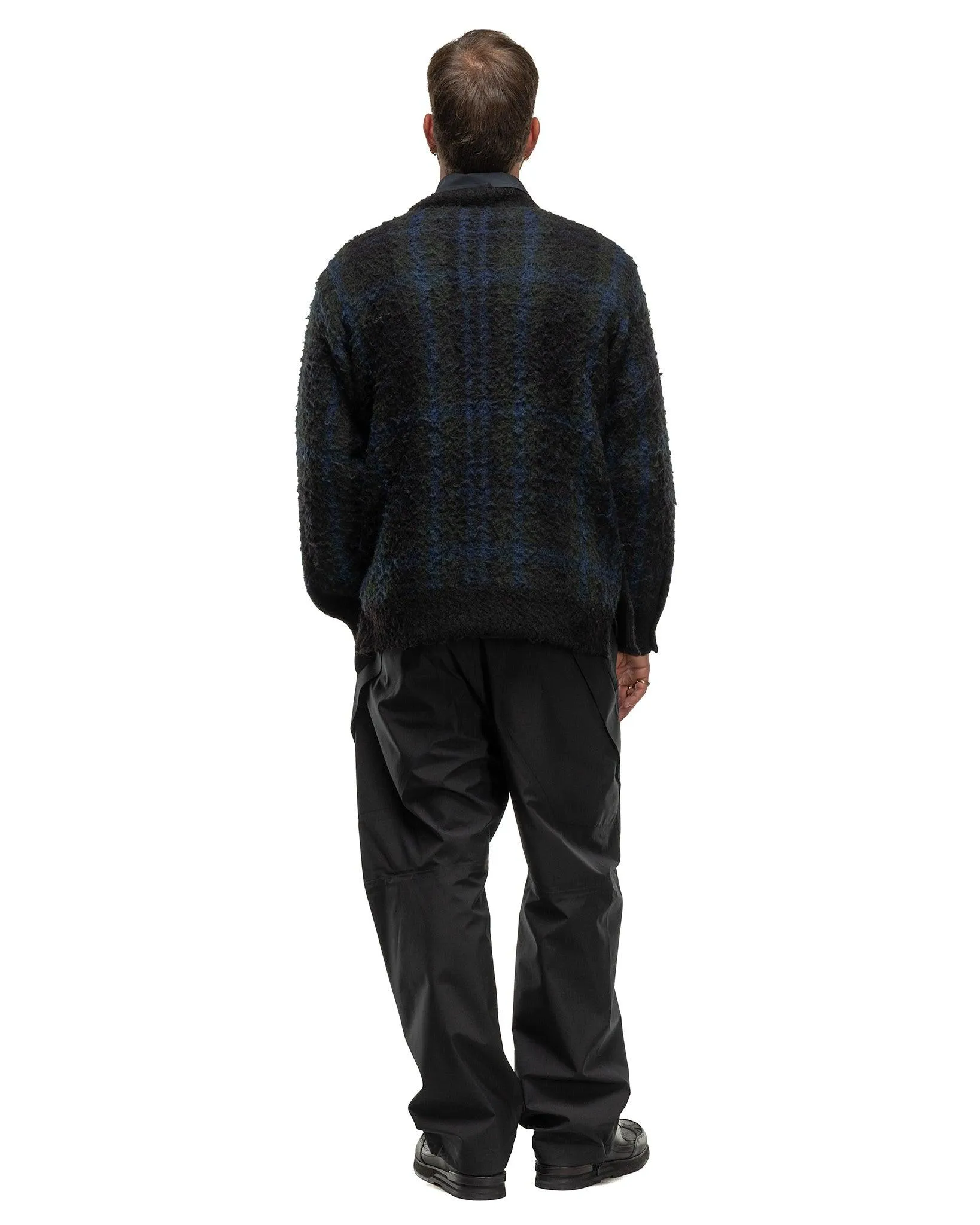 Plaid Knit Sweater Black
