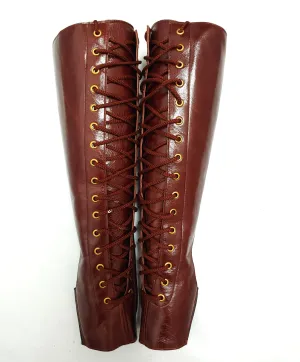 READY MADE Chestnut Aerial boots w/Front lacing and inside ZIP SIZE 2