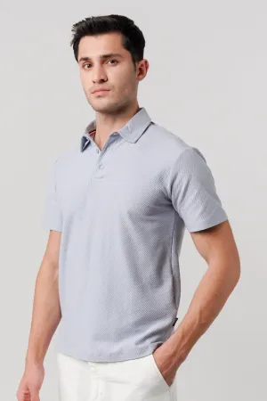 Textured Polo Shirt - Sky Blue
