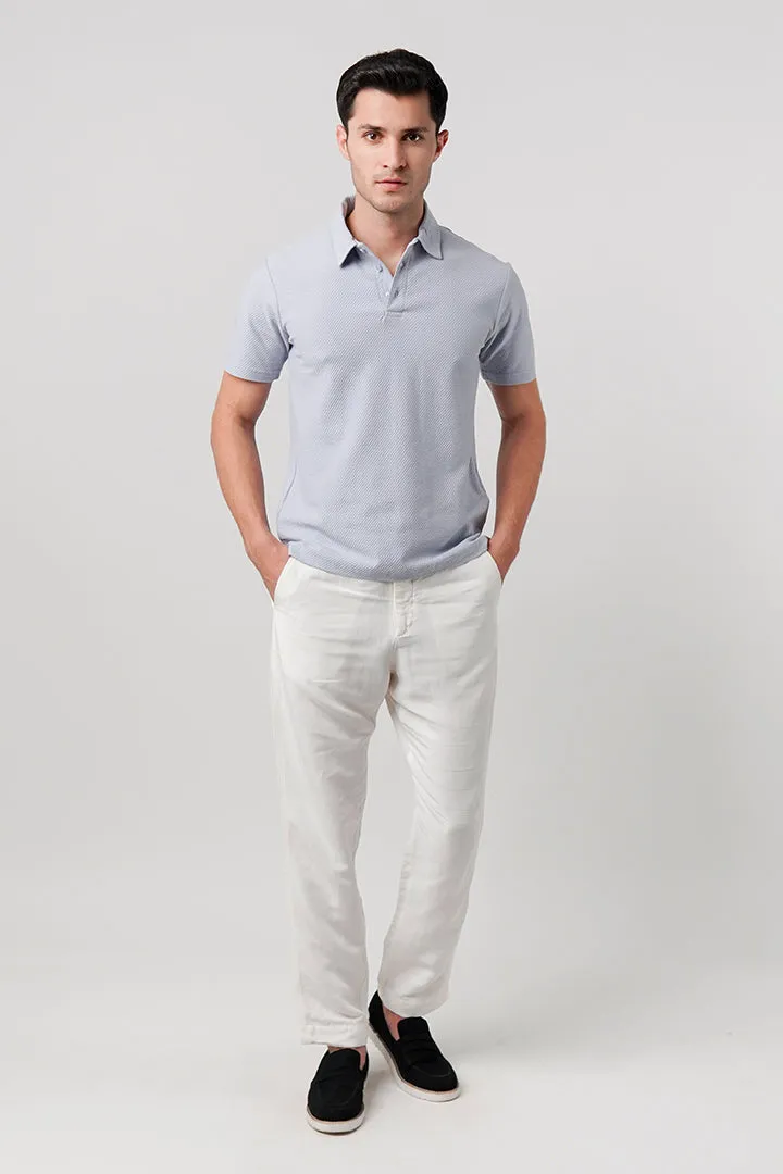 Textured Polo Shirt - Sky Blue