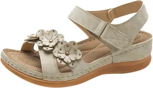 Walking Orthotic Orthopedic Sandals for Women Comfortable Dressy Casual Shoes Platform Wedges Sandal Orthopedic Arch Support Shoes with Adjustable Hook Loop