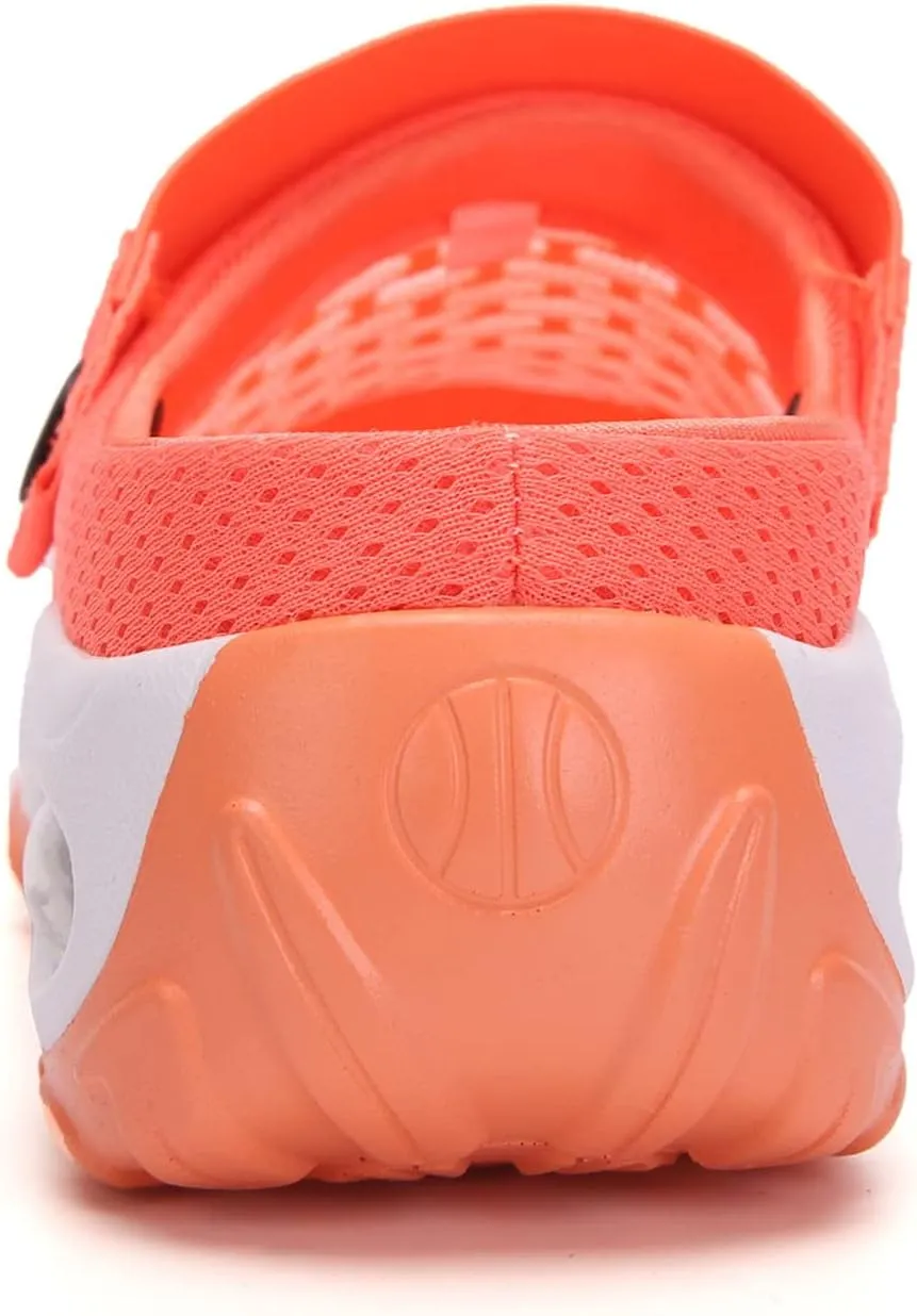 Women's Mules Clogs Shoes Breathable Mesh Wedge Walking Shoes Split Sole Platform Sneakers Sandals