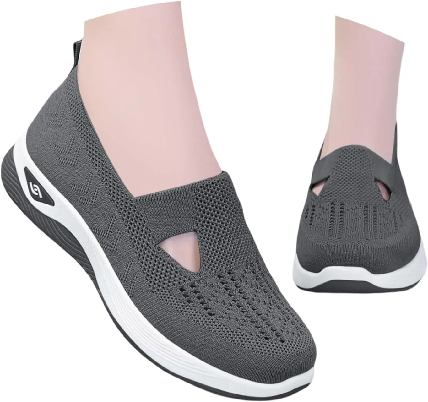 Women's Orthopedic Shoes Woven Wide Arch Support Slip-On Orthowalk Sneakers Casual Breathable Soft Anti-Skid Sports Footwear
