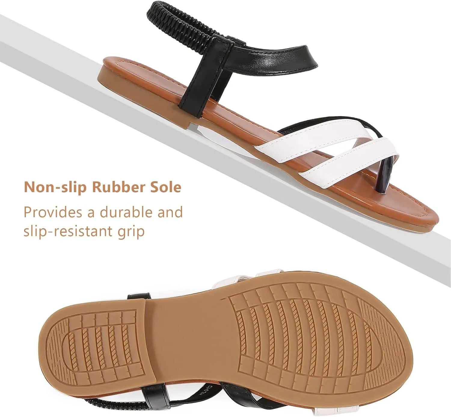 zeetoo Women Sandals Summer Comfortable Sandals Flat Casual Strappy Sandals Beach Walking Thong Sandals for Women Dressy